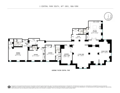 $15,500,000 | 1 Central Park South, Unit 1801 | Central Park South