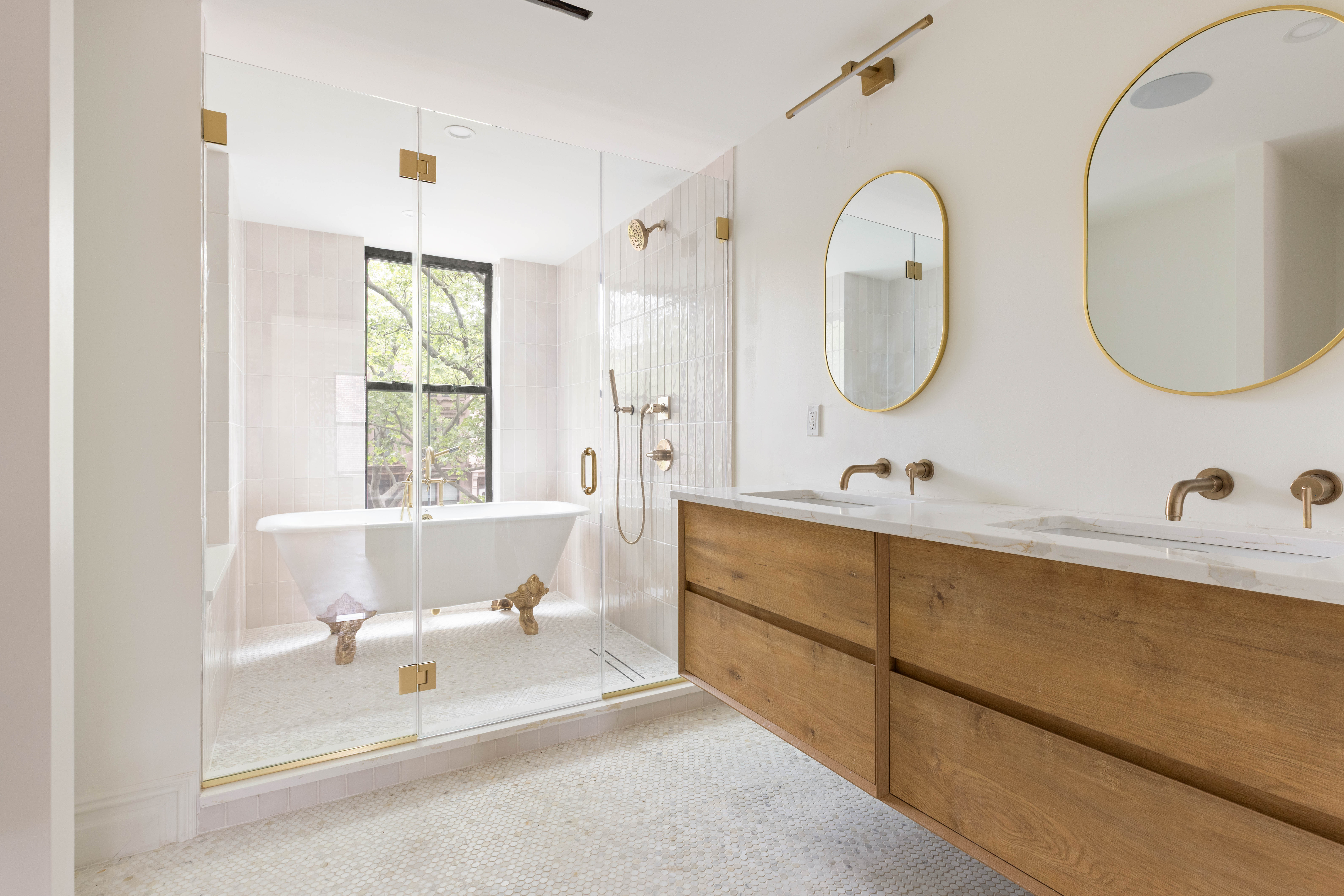 318 Halsey Street Brooklyn, NY 11216 - Photo 8 of 16 a bathroom with a sink and a mirror