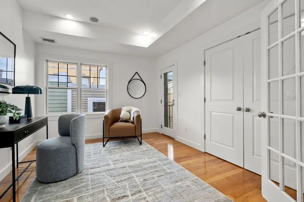 a living room with furniture
