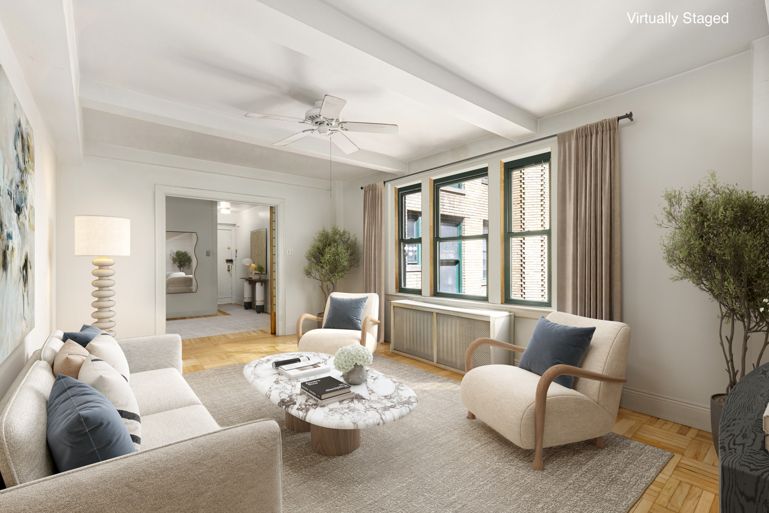 65 West 95th Street, Unit 8C Manhattan, NY 10025 - Photo 4 of 15 a living room with furniture and a large window