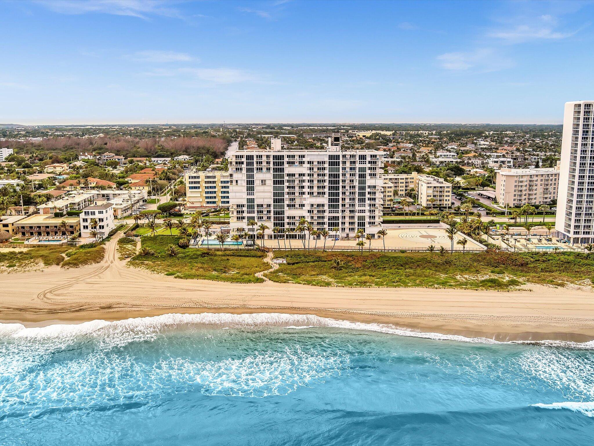 3000 South Ocean Boulevard, Unit 1504 Boca Raton, FL 33432 - Photo 54 of 64 an aerial view of residential building and ocean