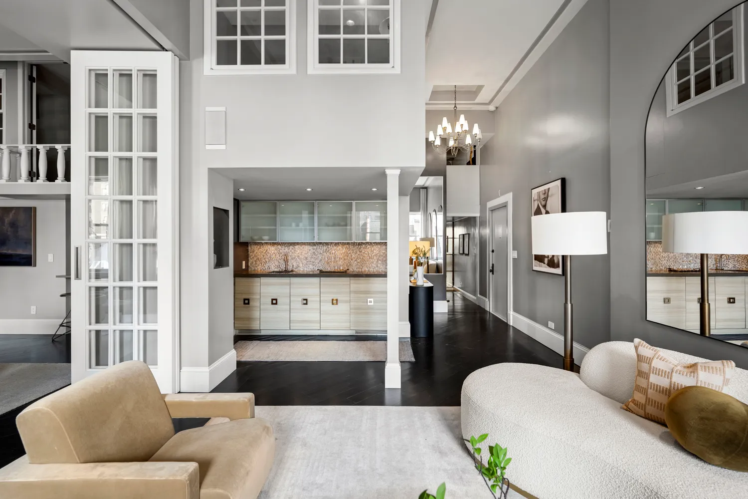 a living room with furniture