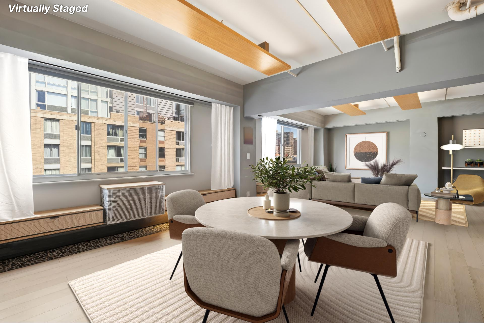 300 West 145th Street, Unit 6G Manhattan, NY 10039 - Photo 2 of 19 a dining room with furniture and window