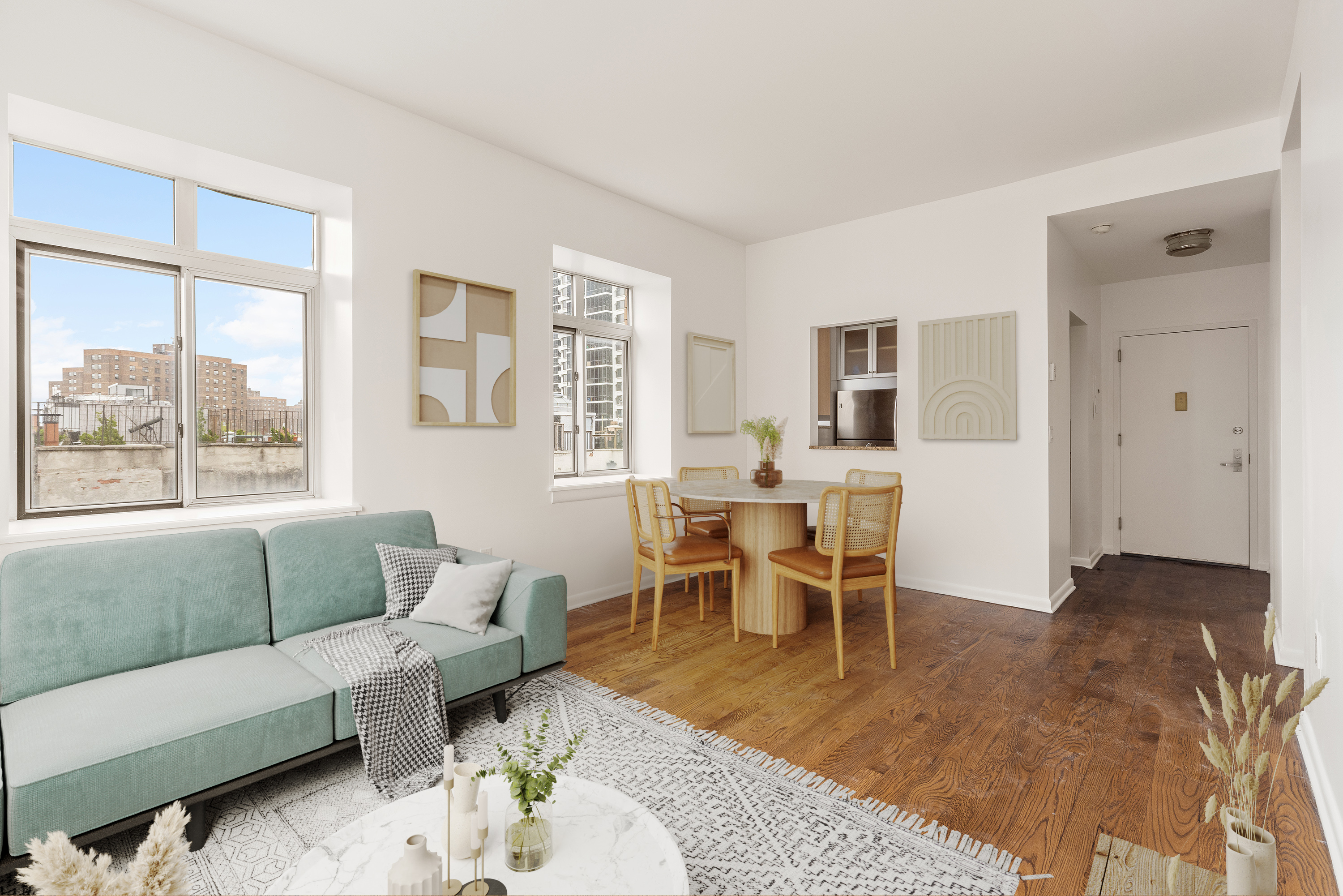 2279 3rd Avenue, Unit 6B Manhattan, NY 10035 - Photo 3 of 10 a living room with furniture a large window and a table