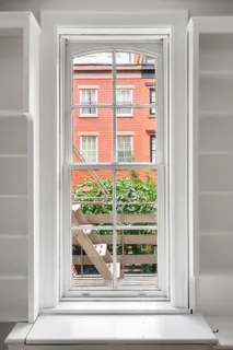 a view of a glass door with a glass door