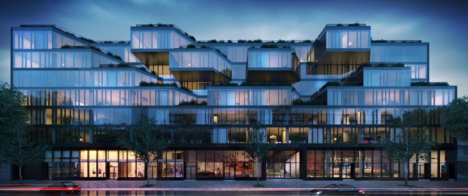 21-30 44th Drive, Unit 7D Queens, NY 11101 - Photo 13 of 14 a kitchen with refrigerator and cabinets