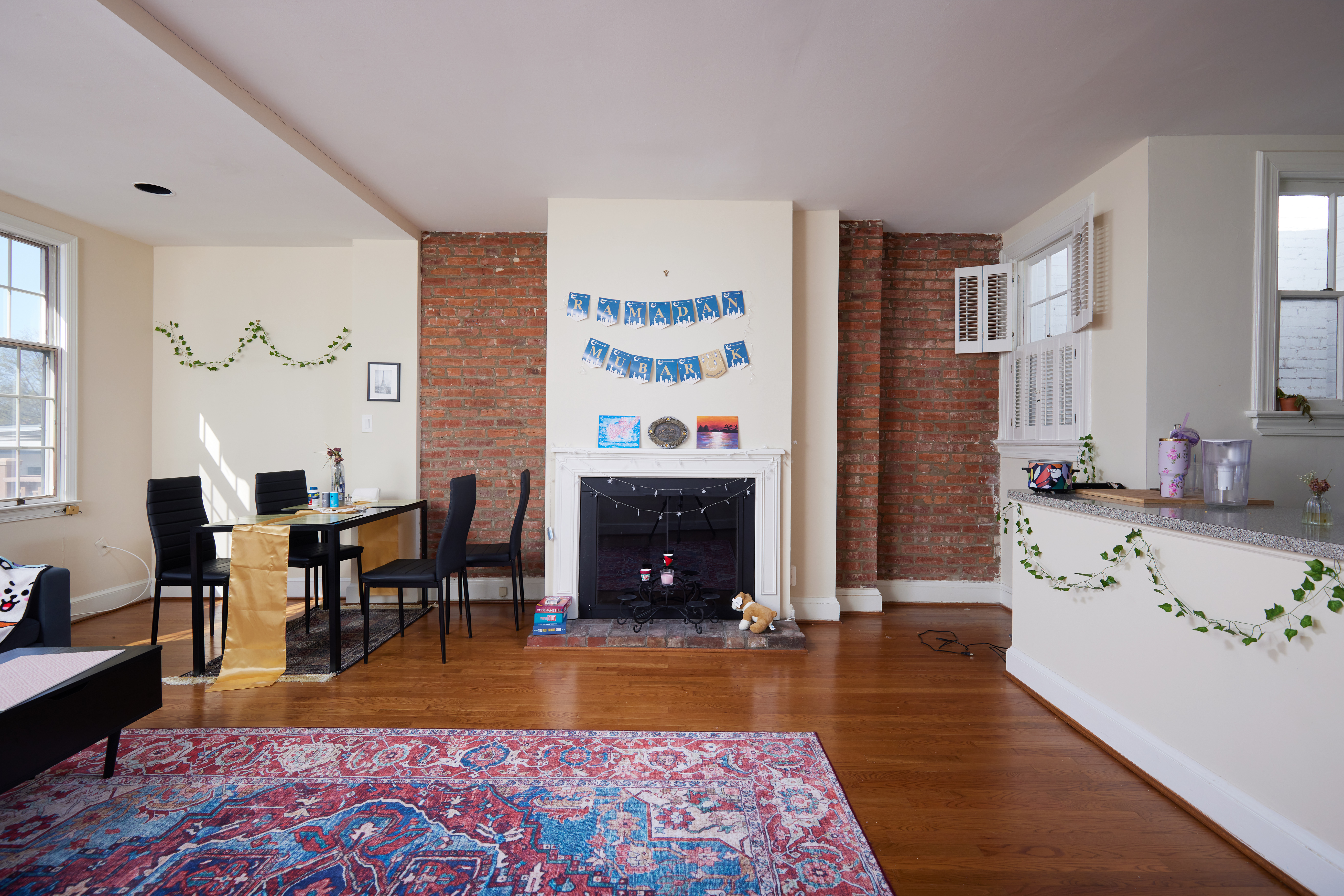 3420 R Street Northwest Washington, DC 20007 - Photo 38 of 53 a living room with furniture flat screen tv and a fireplace
