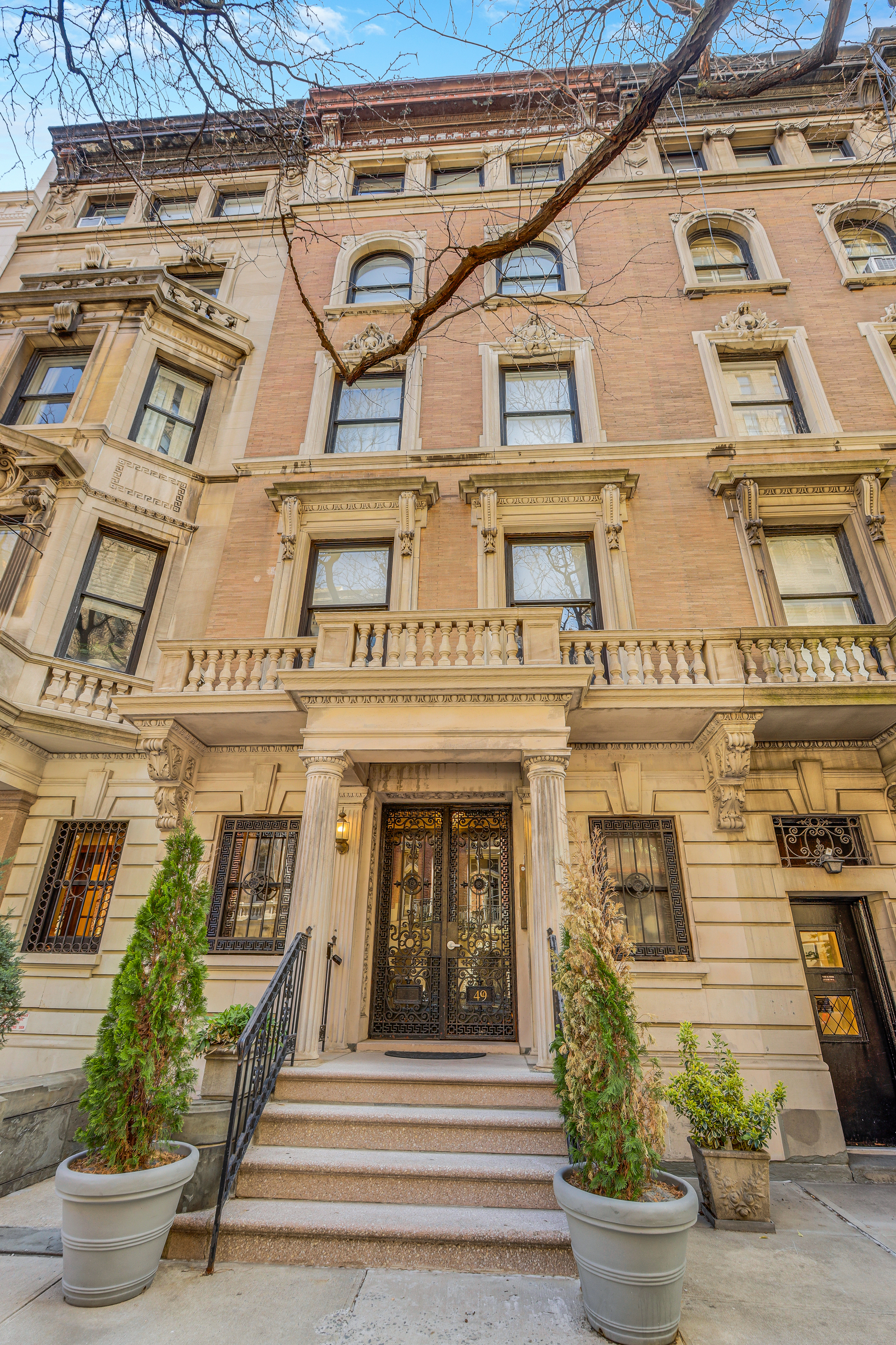 a front view of a building