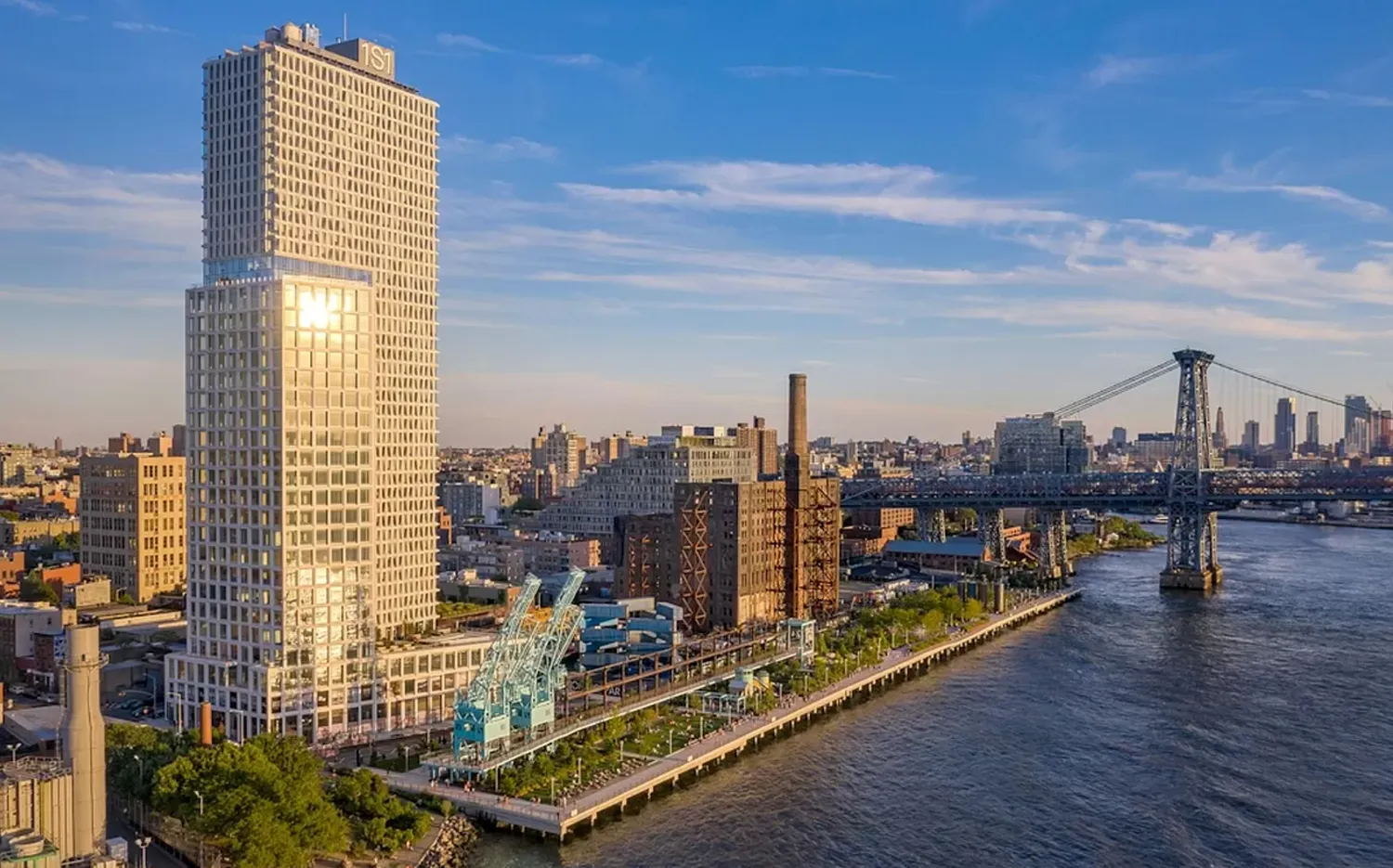 a view of a city with tall buildings