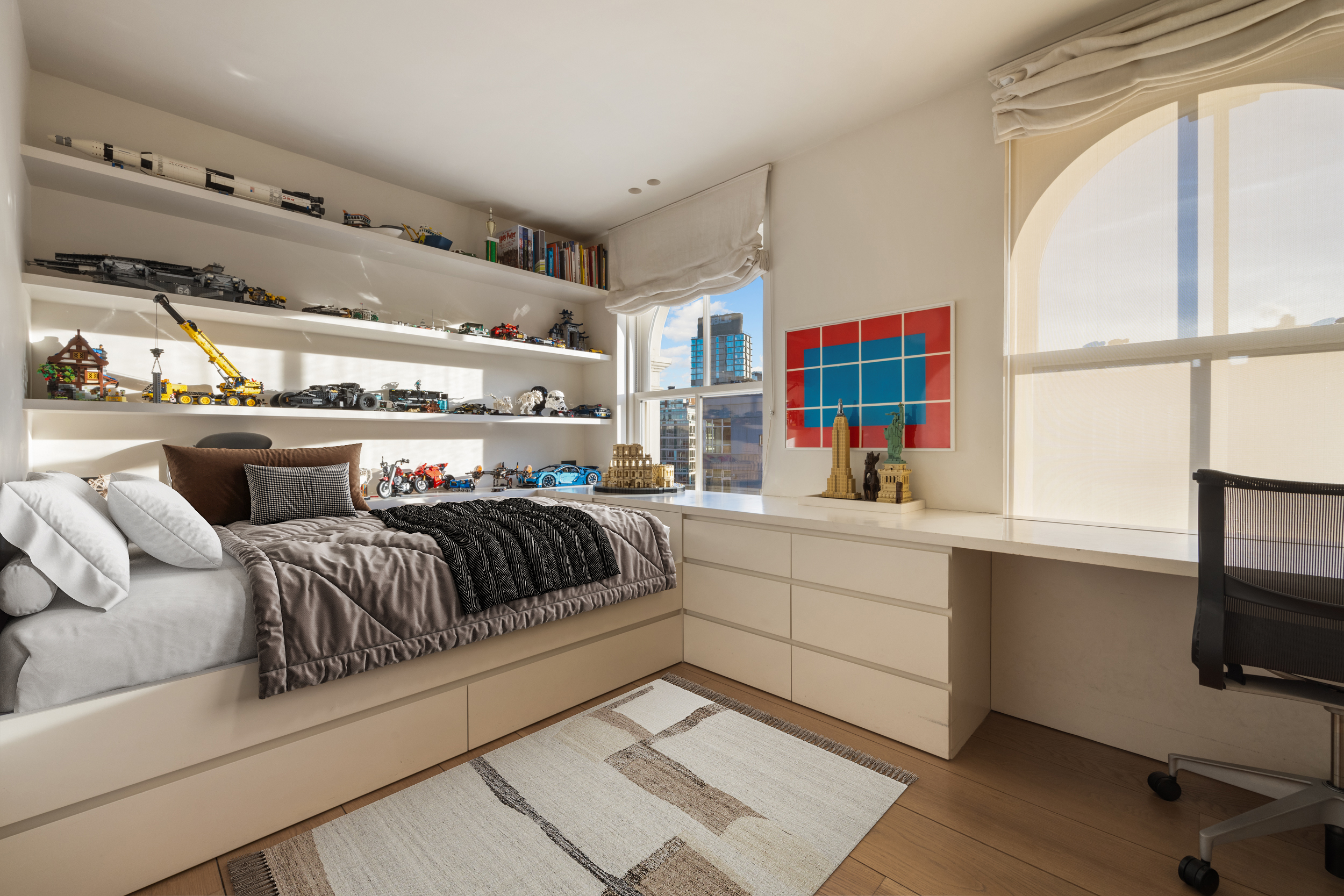 54 Bond Street, Unit PH Manhattan, NY 10012 - Photo 19 of 31 a living room with furniture window and flat screen tv