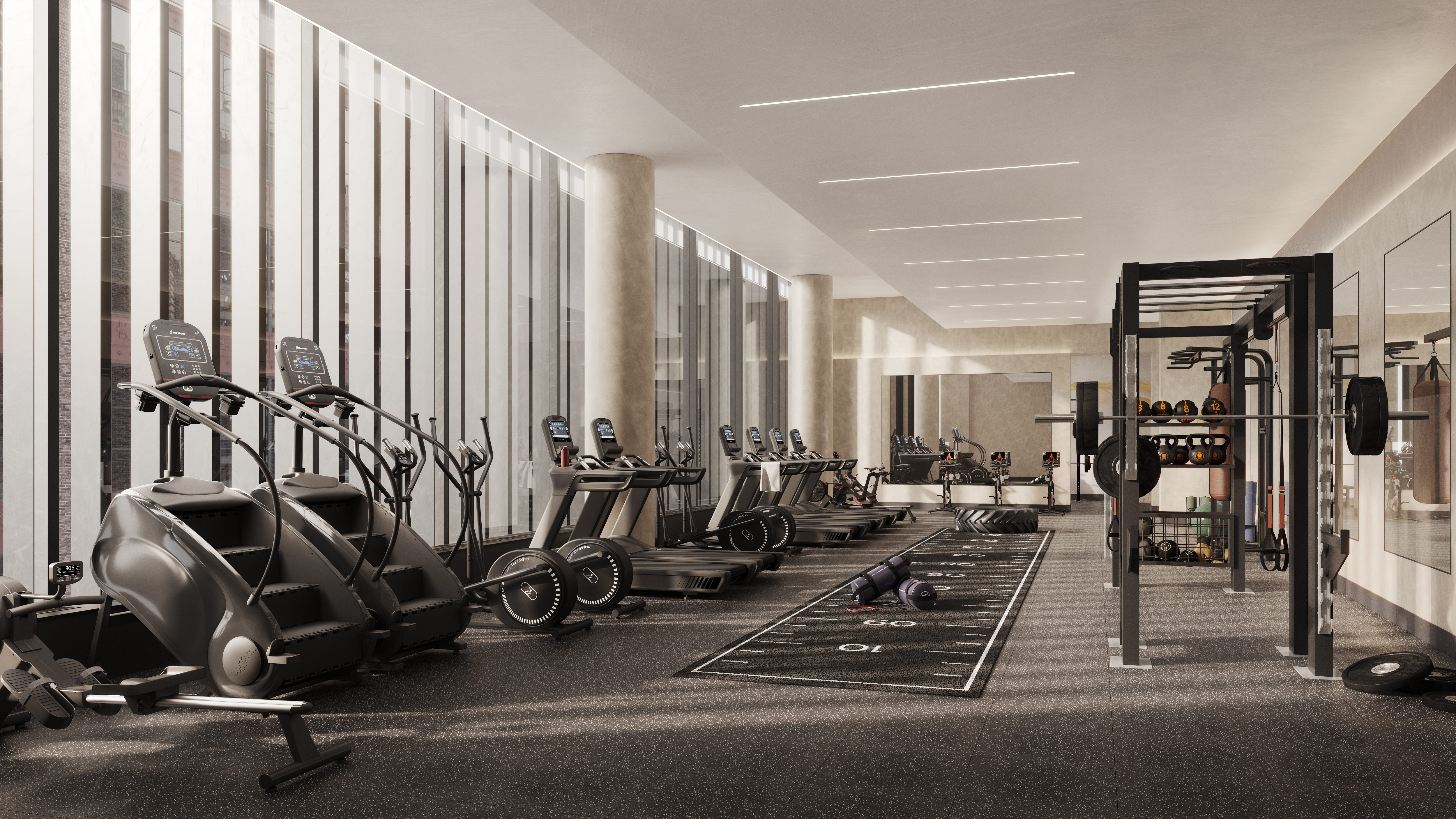 312 West 43rd Street, Unit 31H Manhattan, NY 10036 - Photo 8 of 11 a view of a room with gym equipment