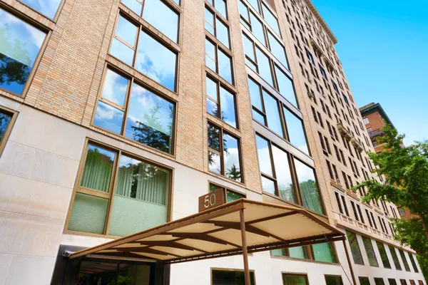 a front view of a building