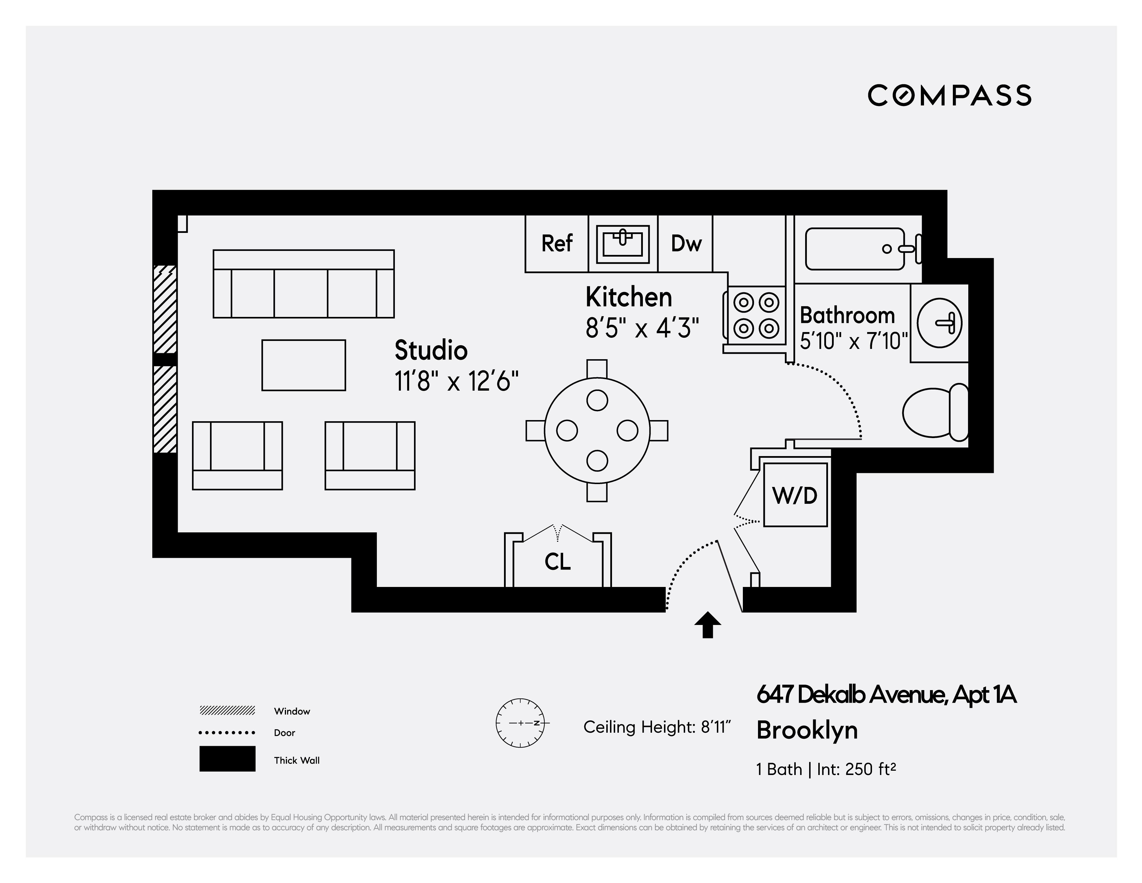 647 Dekalb Avenue, Unit 1A Brooklyn, NY 11216 - Photo 6 of 6 a picture of a wall with a white wall and sign