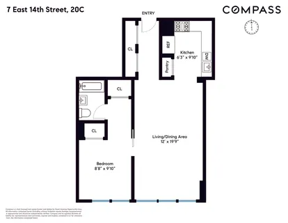 $875,000 | 7 East 14th Street, Unit 20C | Flatiron