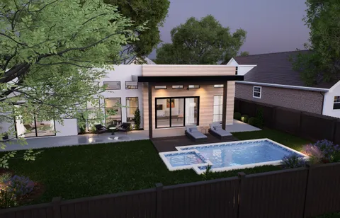 a view of house with yard outdoor seating area and green space