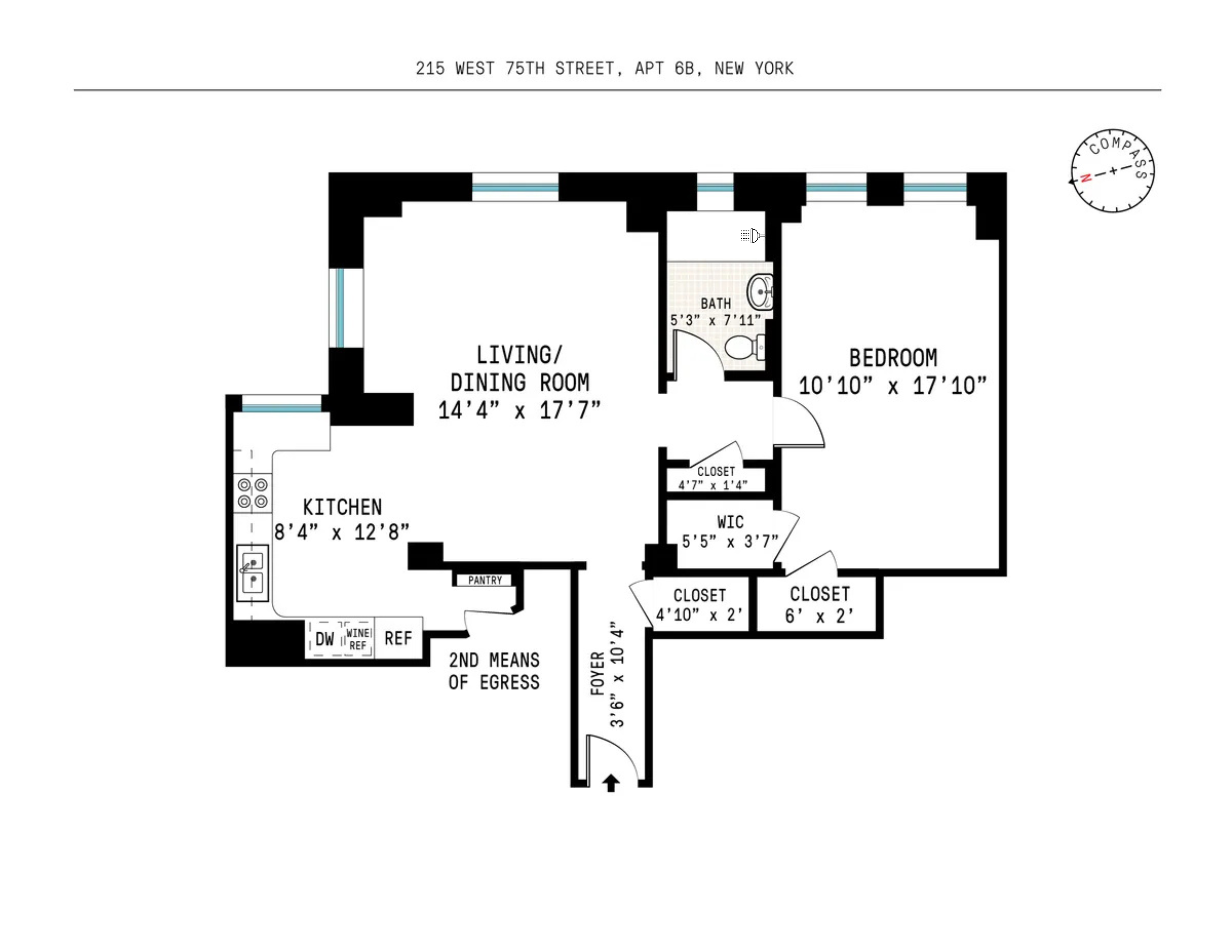 215 West 75th Street, Unit 6B Manhattan, NY 10023 - Photo 12 of 12 a picture of a counter top space with stainless steel appliances