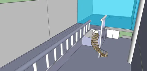 a view of staircase with wooden floor