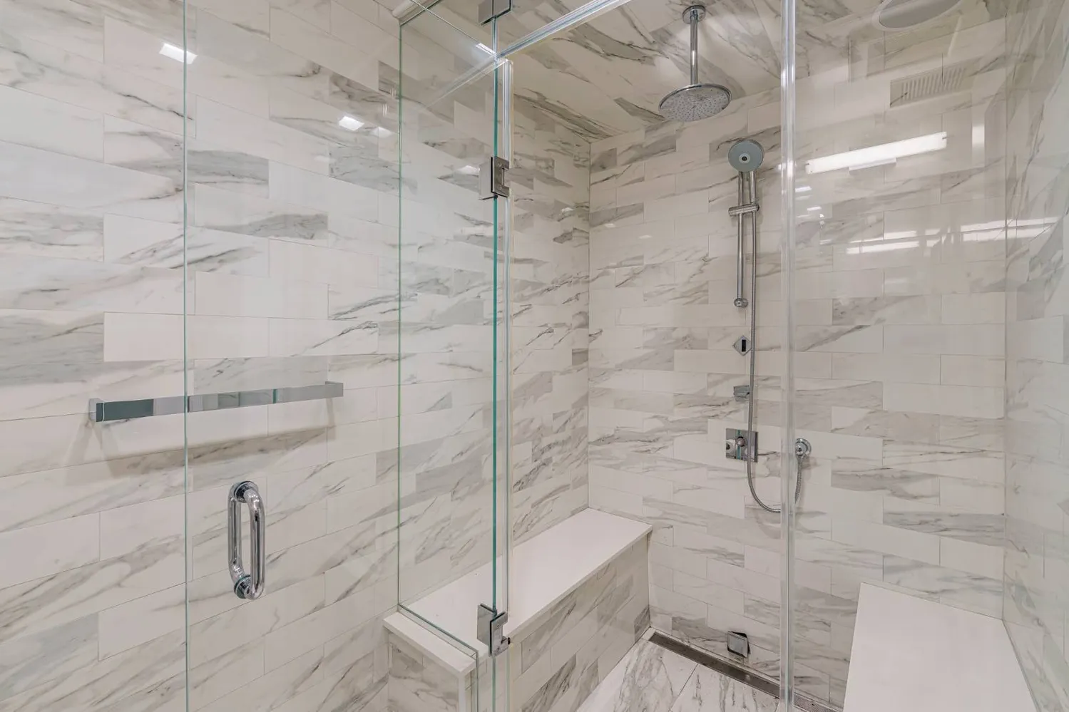 a bathroom with a shower