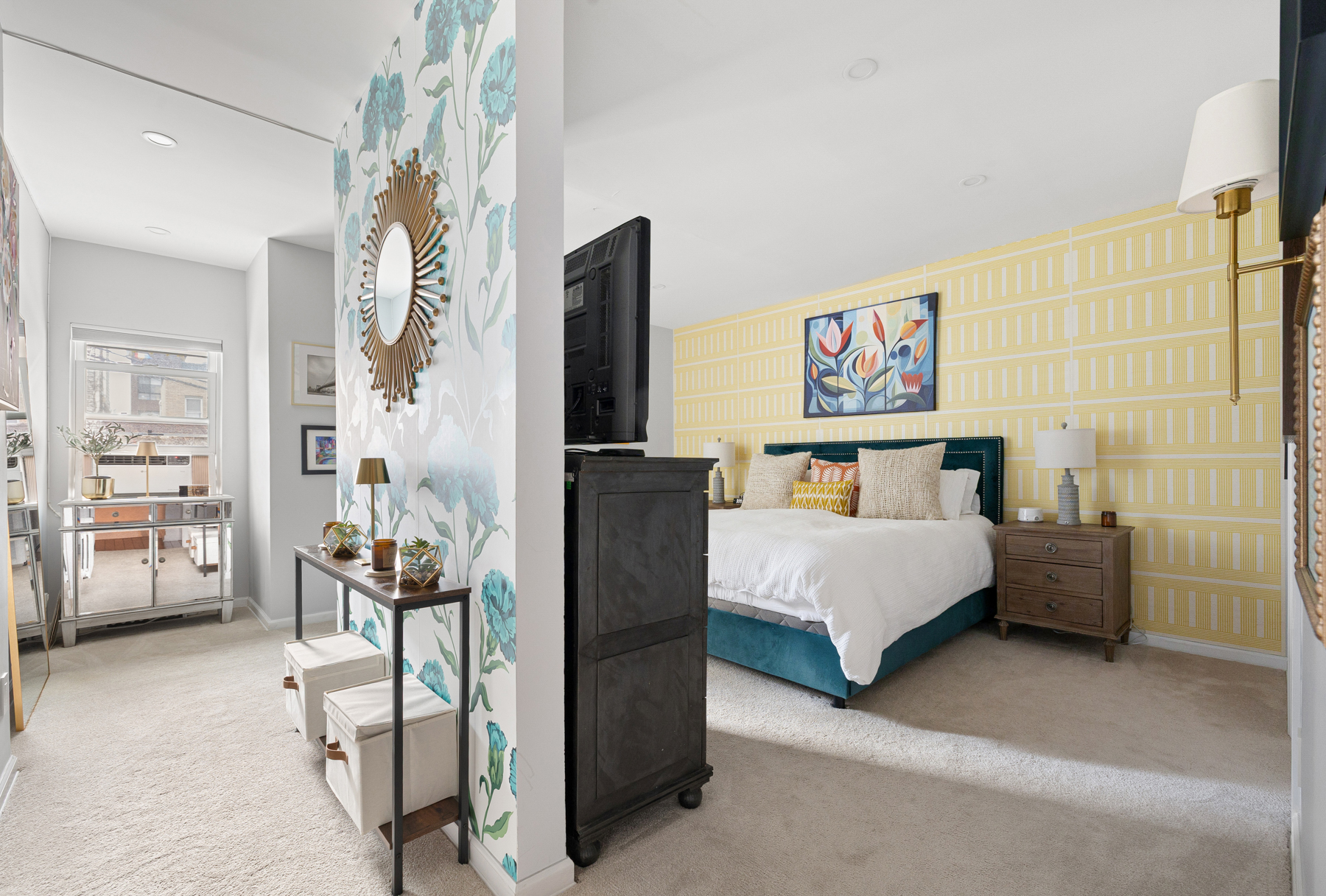 202 22nd Street Brooklyn, NY 11232 - Photo 14 of 28 a bedroom with a bed furniture and a flat tv screen