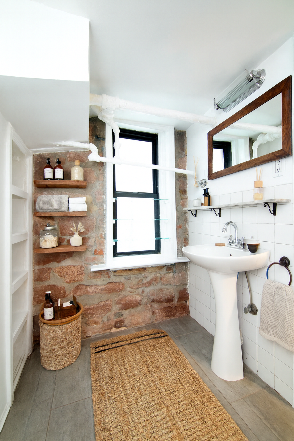 113 1/2 West 15th Street, Unit 1W Manhattan, NY 10011 - Photo 5 of 12 a bathroom with a sink toilet and mirror