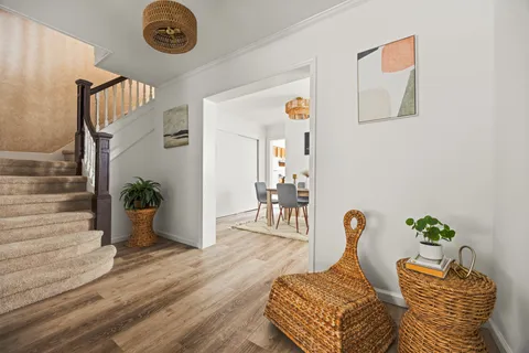 a living room with furniture