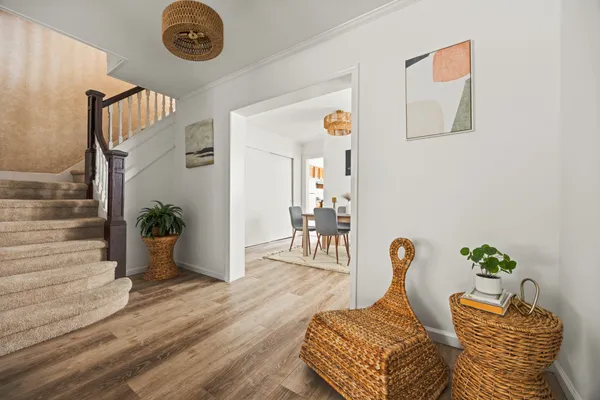 a living room with furniture