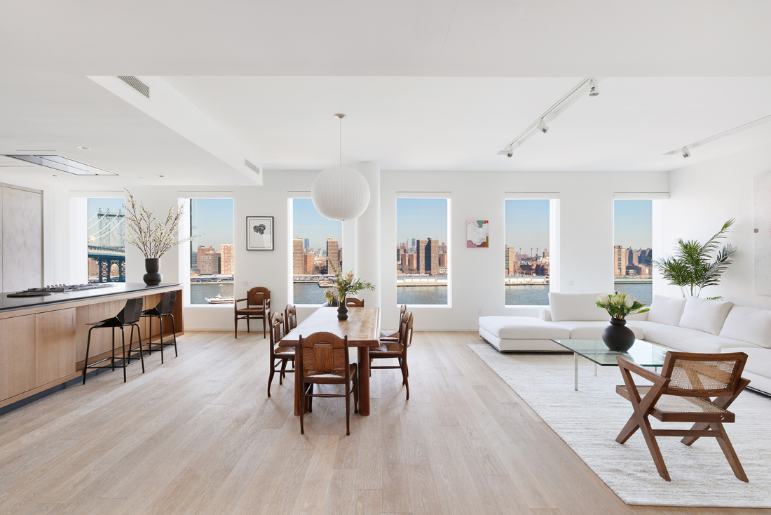1 John Street, Unit PHC Brooklyn, NY 11201 - Photo 4 of 26 a living room with furniture and a wooden floor