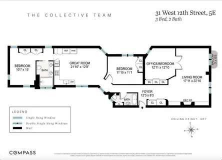 $4,300,000 | 31 West 12th Street, Unit 5E | Greenwich Village