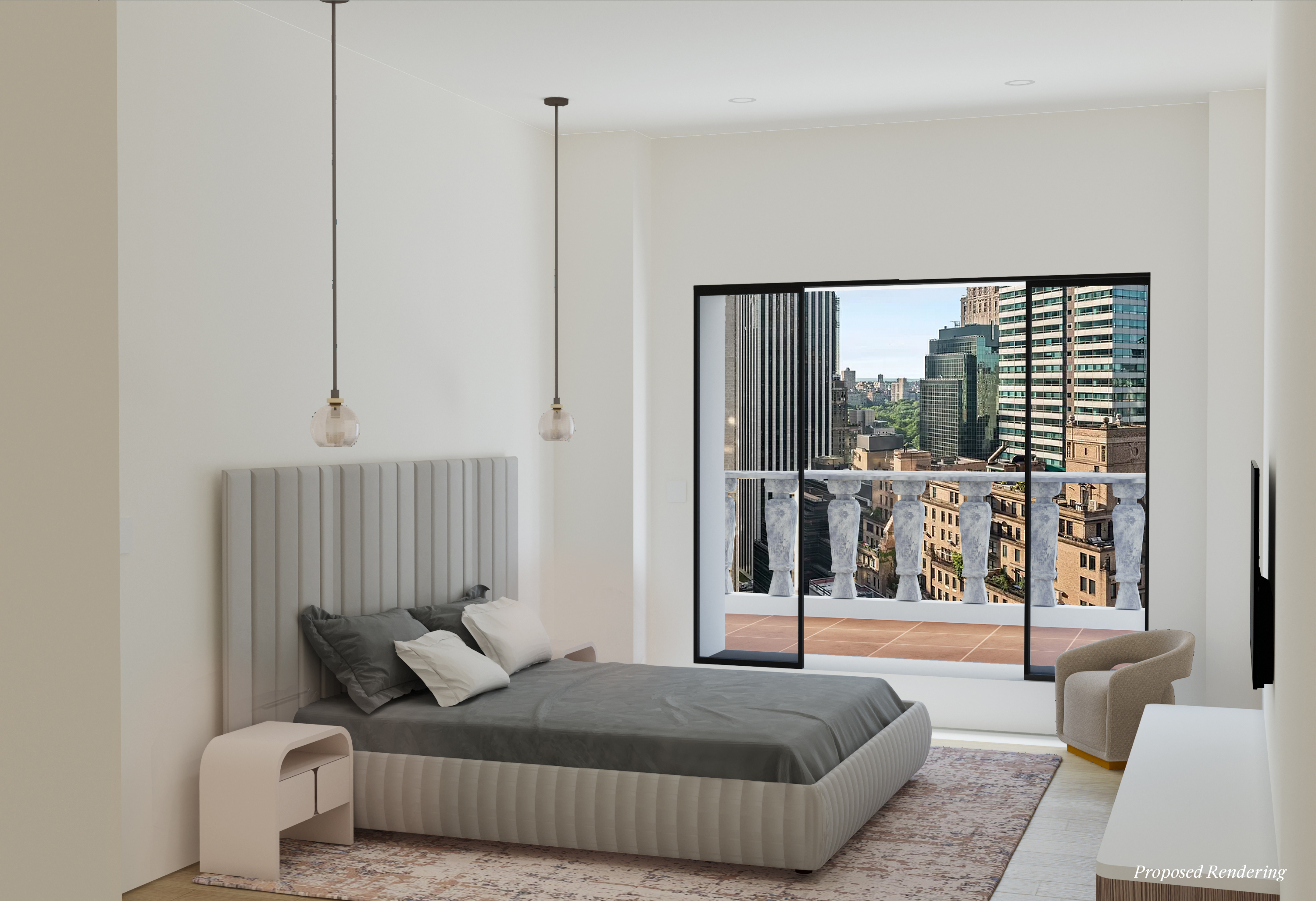 465 Park Avenue, Unit 25EW Manhattan, NY 10022 - Photo 7 of 14 a living room with furniture and a floor to ceiling window