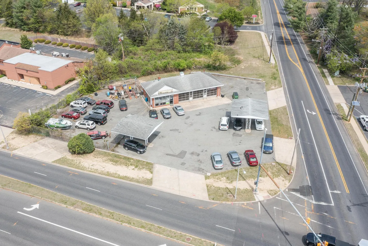 an aerial view of a city