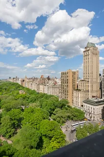 a view of a city with tall buildings