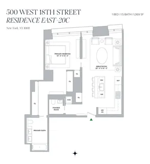 $3,175,000 | 500 West 18th Street, Unit EAST 20C | Chelsea