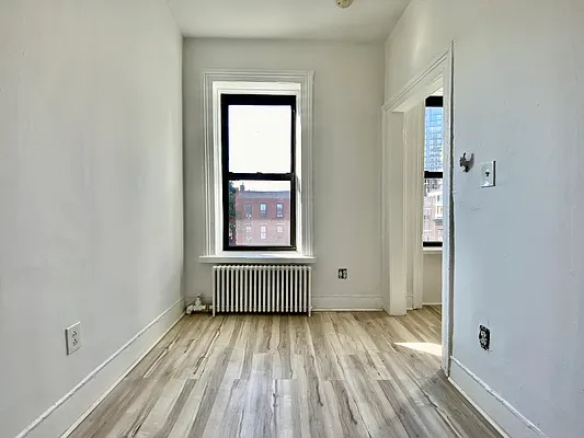 591 Vanderbilt Avenue, Unit 4 Brooklyn, NY 11238 - Photo 9 of 10 an empty room with wooden floor and windows