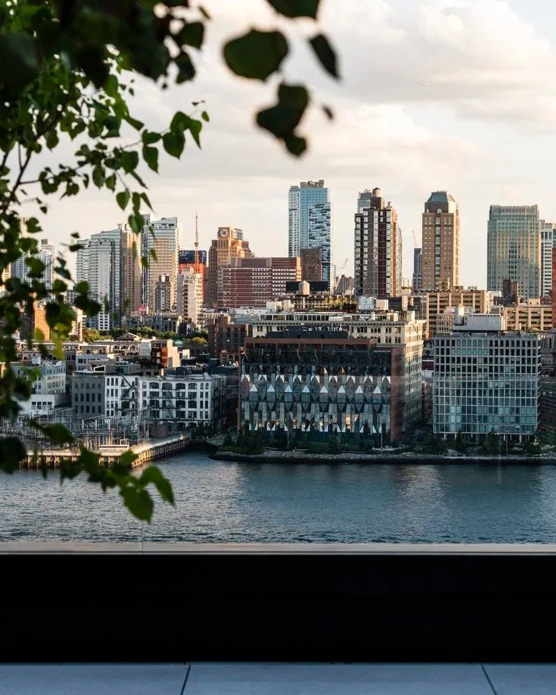 a view of a city with tall buildings