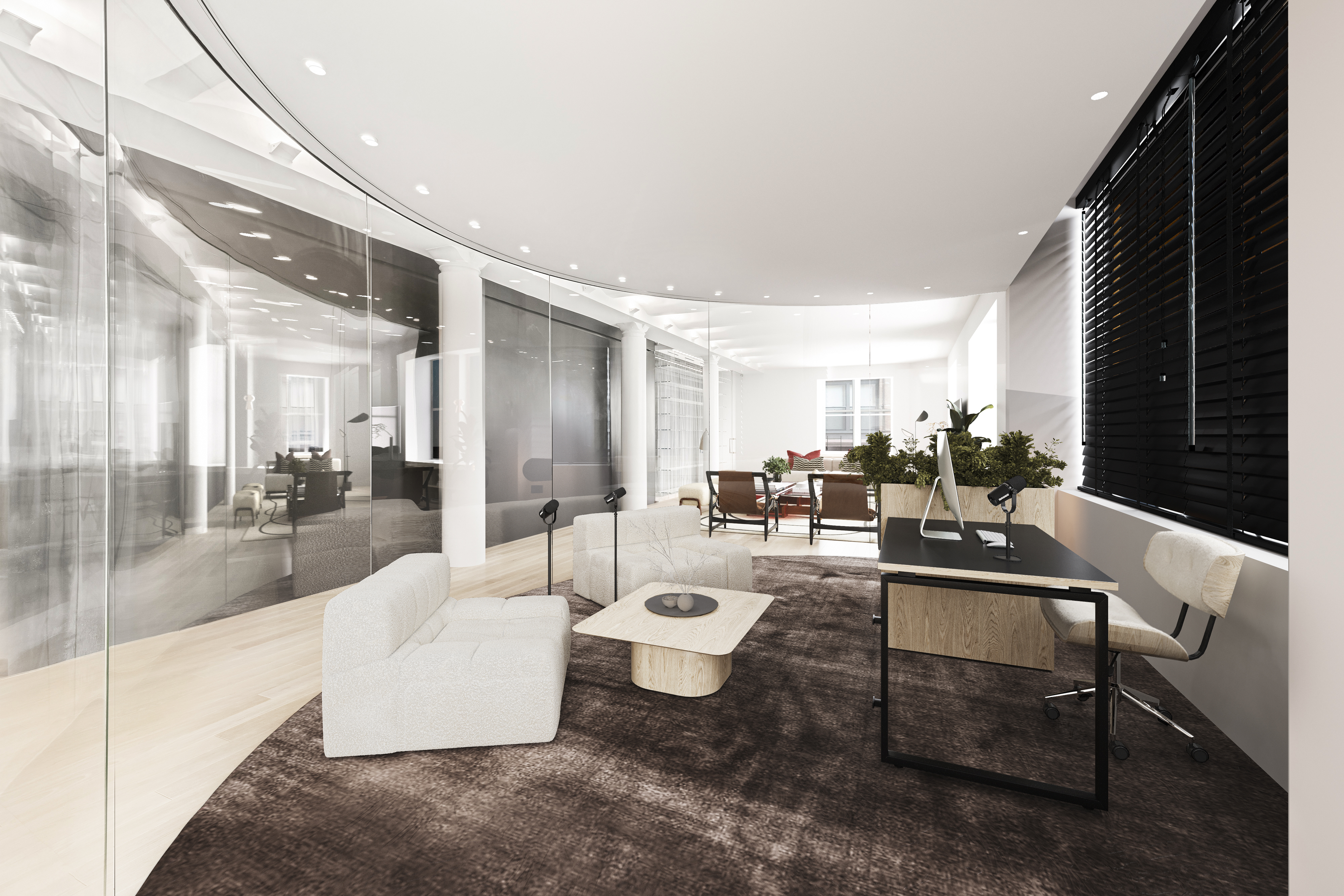 55 Hudson Street, Unit 3BCD Manhattan, NY 10013 - Photo 8 of 21 a living room with patio furniture and a large window