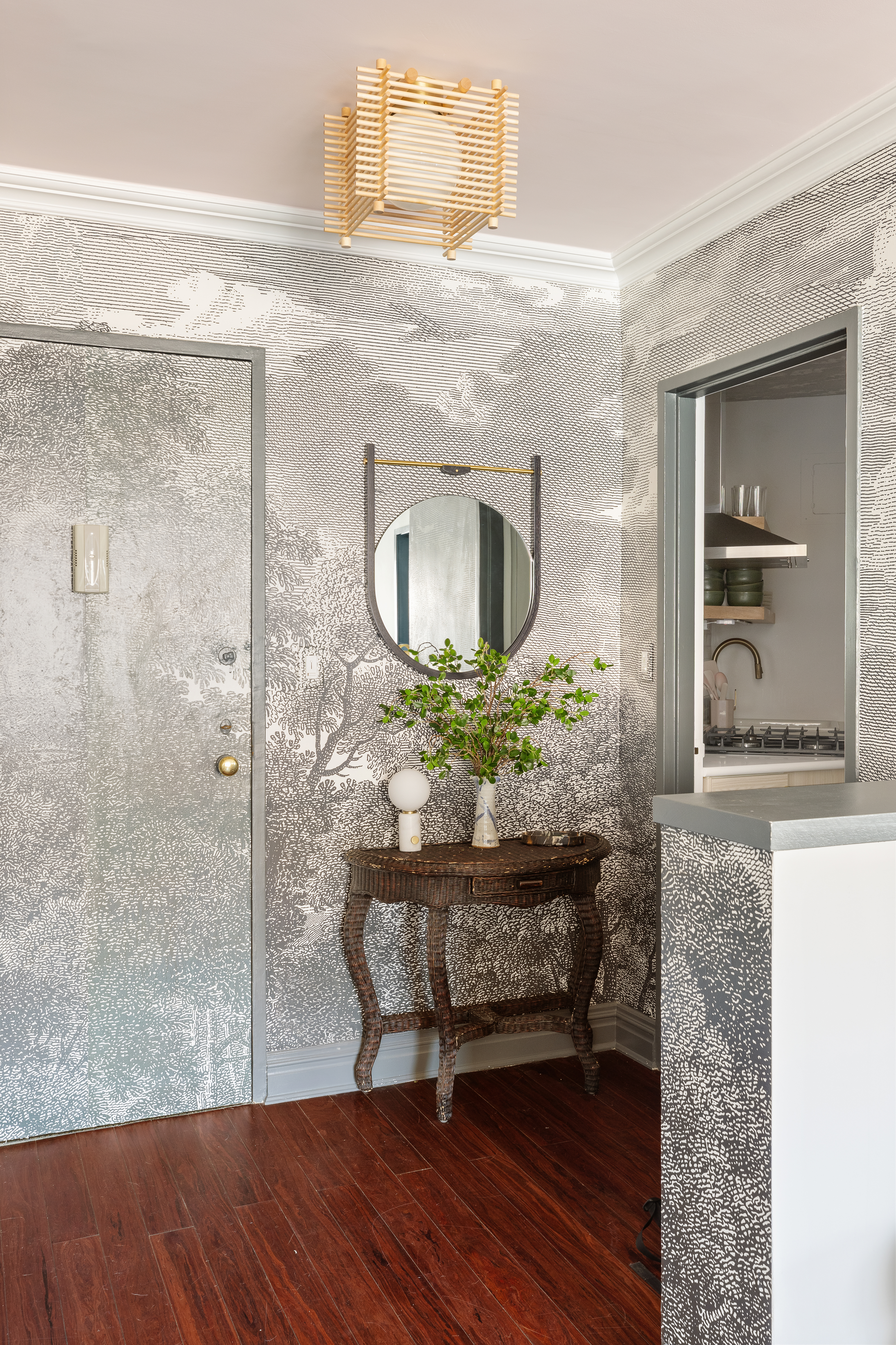 14 Horatio Street, Unit 11F Manhattan, NY 10014 - Photo 6 of 16 a bathroom with a granite countertop sink a mirror and shower