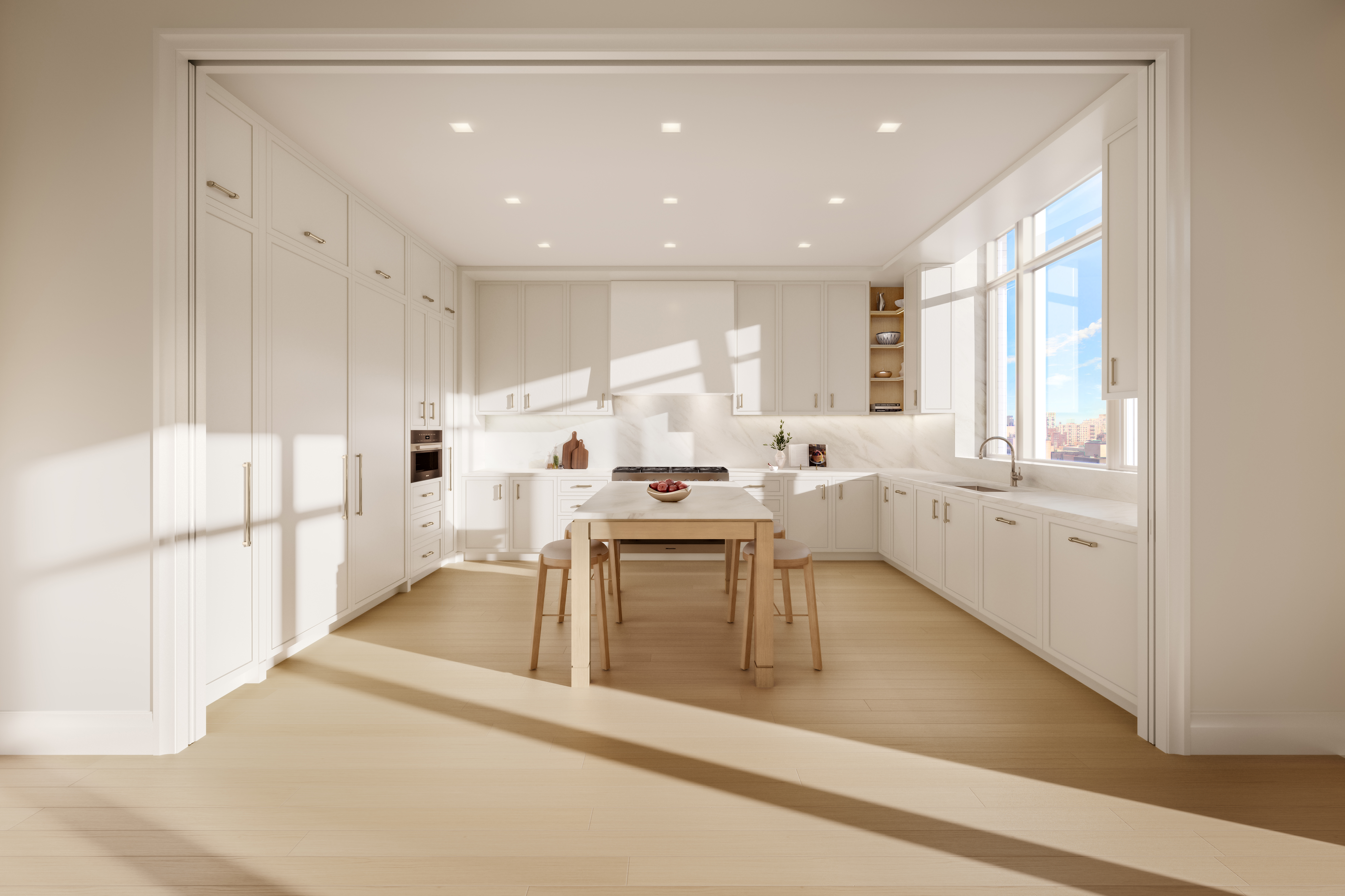 211 West 84th Street, Unit PHB Manhattan, NY 10024 - Photo 9 of 33 a kitchen with a sink stainless steel appliances and white cabinets
