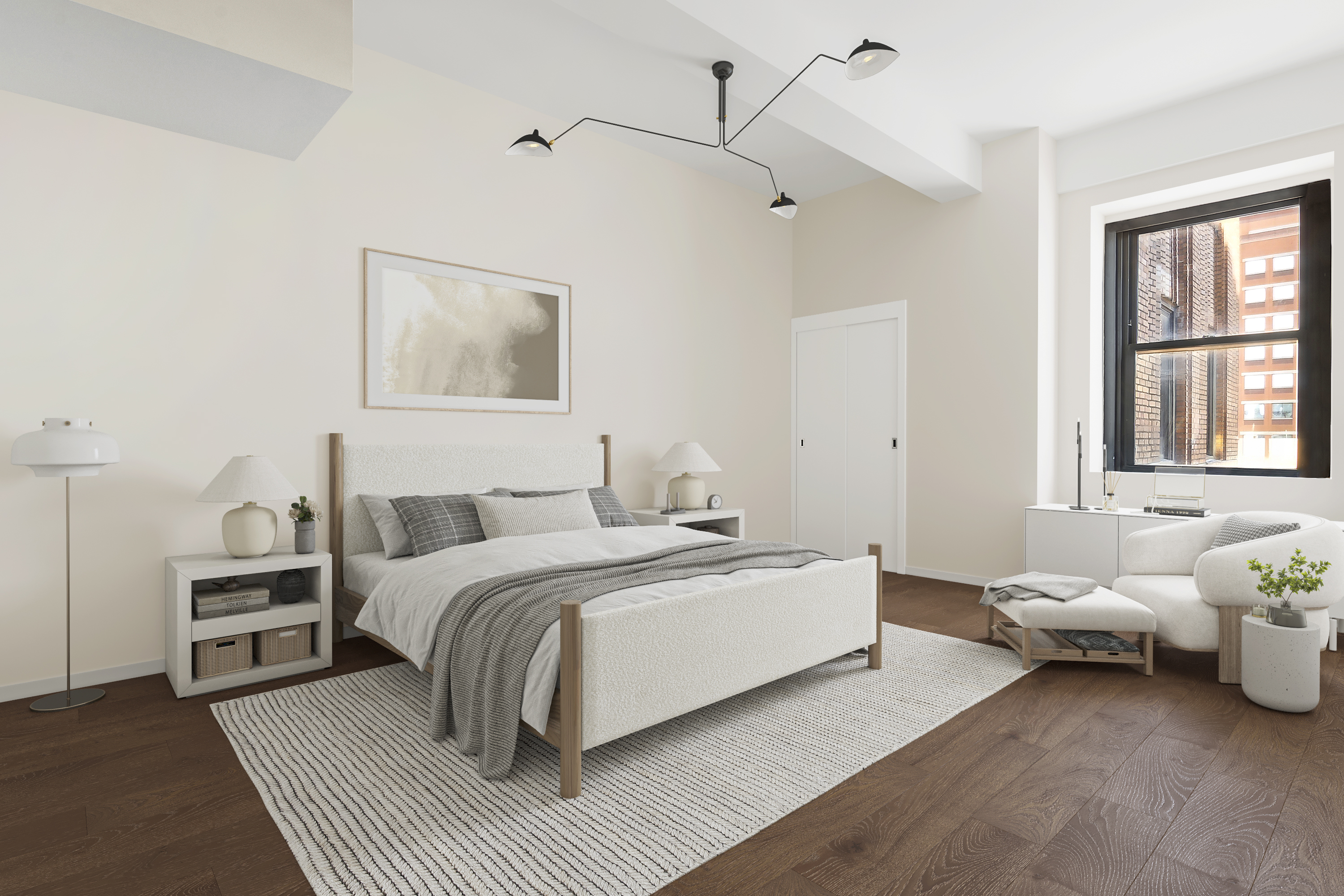 365 Bridge Street, Unit 15K Brooklyn, NY 11201 - Photo 3 of 9 a spacious bedroom with a bed and a window