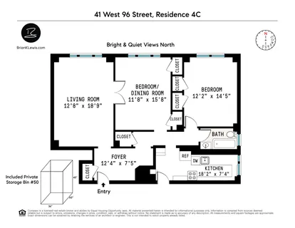 $999,000 | 41 West 96th Street, Unit 4C | Upper West Side