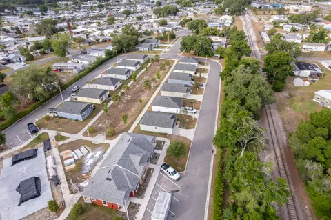 an aerial view of a city