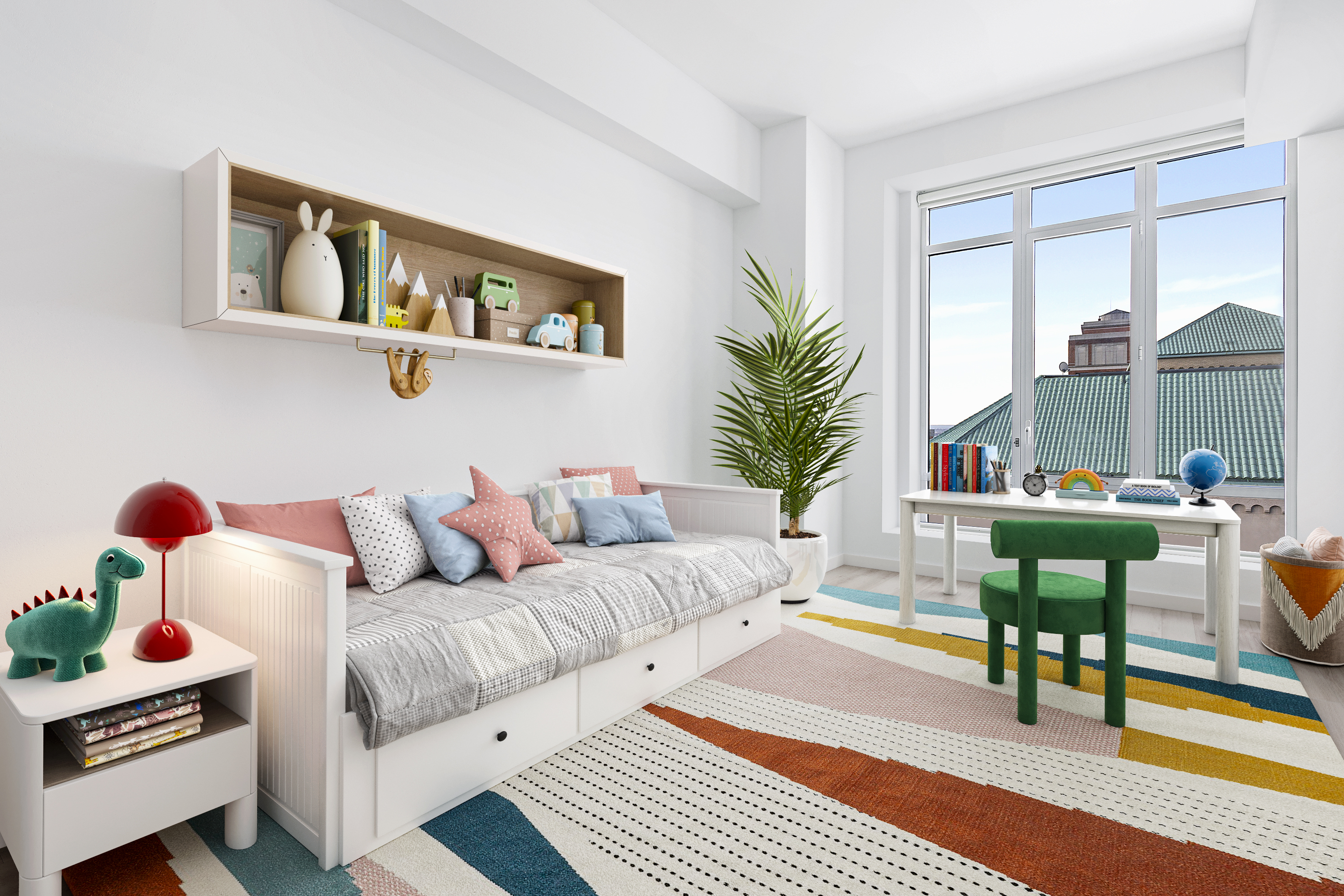 265 State Street, Unit 1601 Brooklyn, NY 11201 - Photo 11 of 14 a living room with furniture and a potted plant