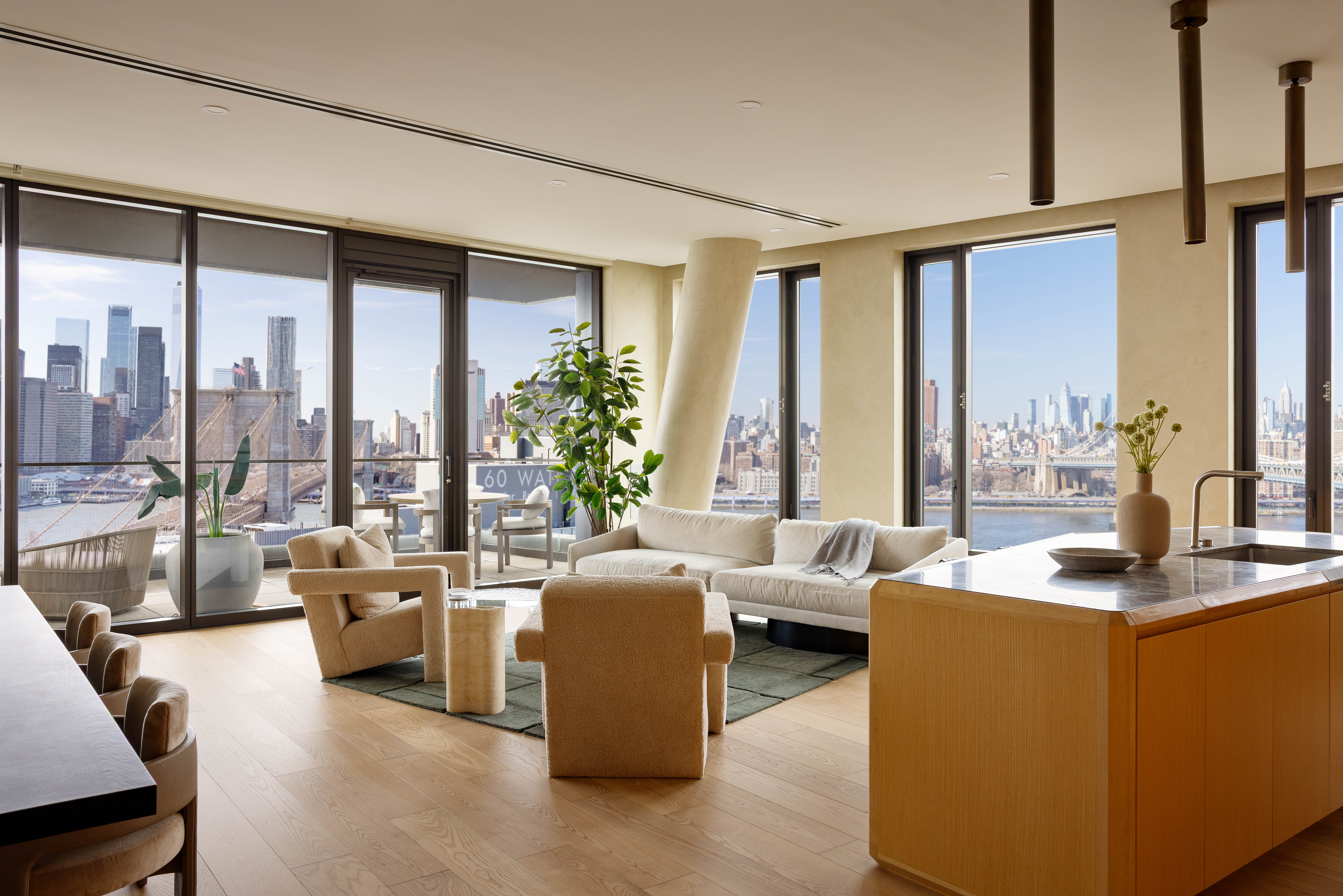 30 Front Street, Unit 21AD Brooklyn, NY 11201 - Photo 4 of 31 a living room with furniture and a large window