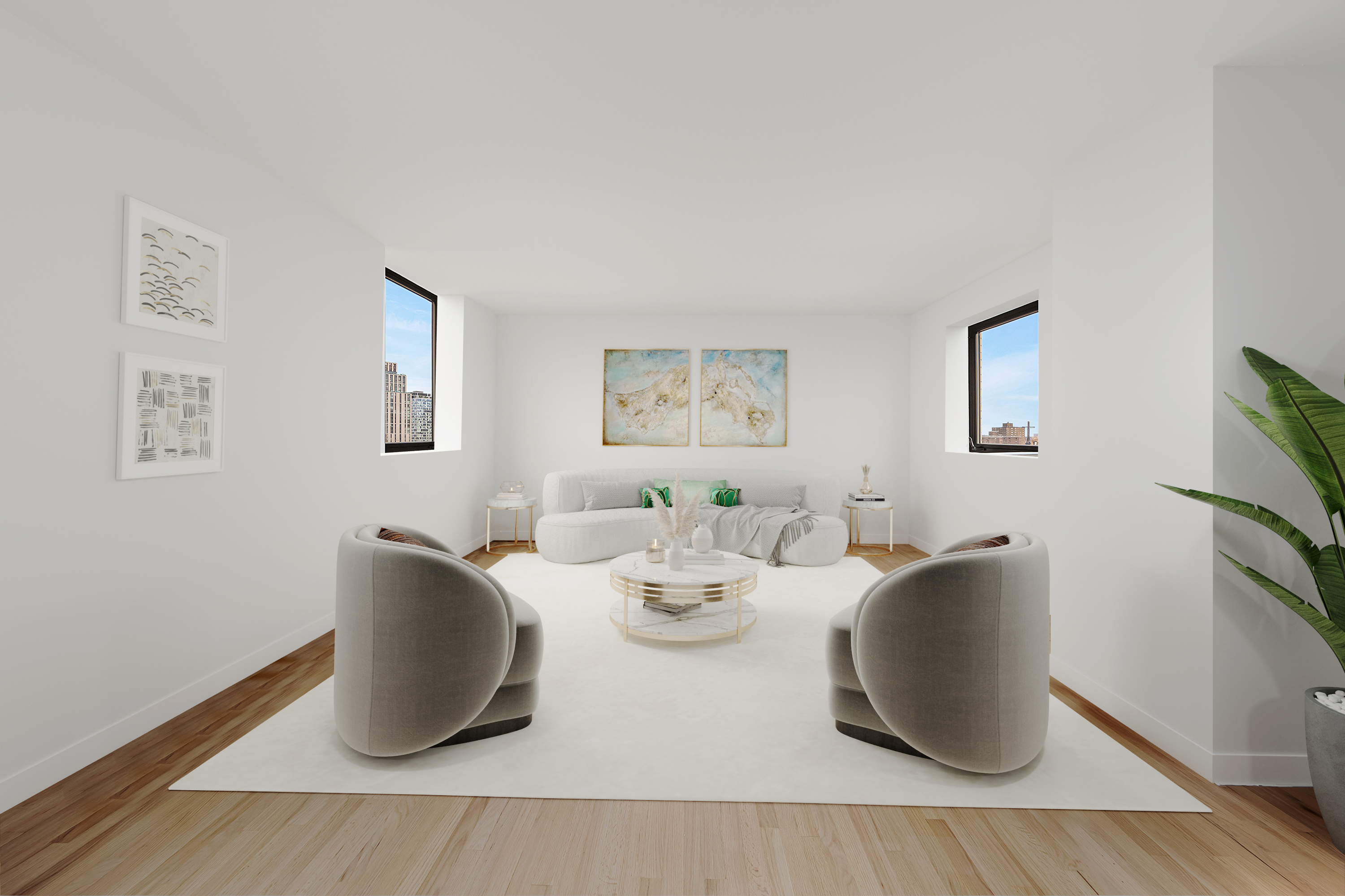 136 East Broadway, Unit PHA Manhattan, NY 10002 - Photo 4 of 12 a view of a dining room with furniture and wooden floor