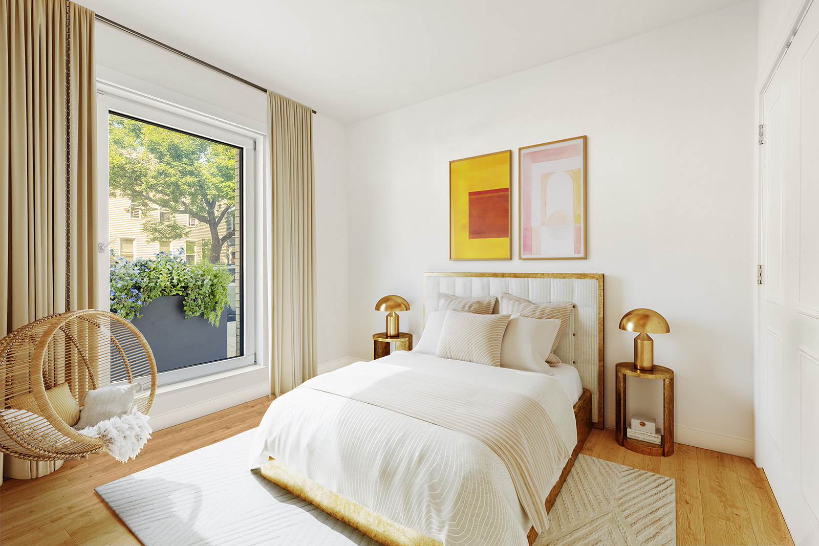 719 6th Avenue, Unit 1 Brooklyn, NY 11215 - Photo 6 of 10 a bedroom with a bed and wooden floor