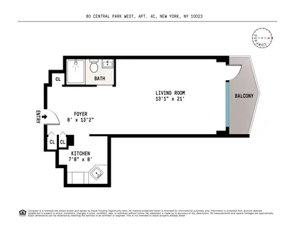 $525,000 | 80 Central Park West, Unit 4C | Upper West Side