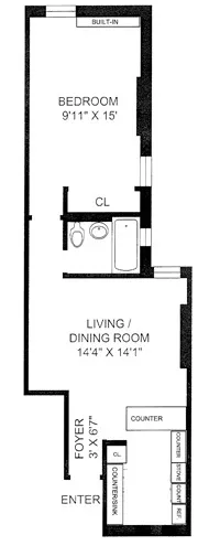 $3,500 | 350 West 56th Street, Unit 3C | Hell's Kitchen