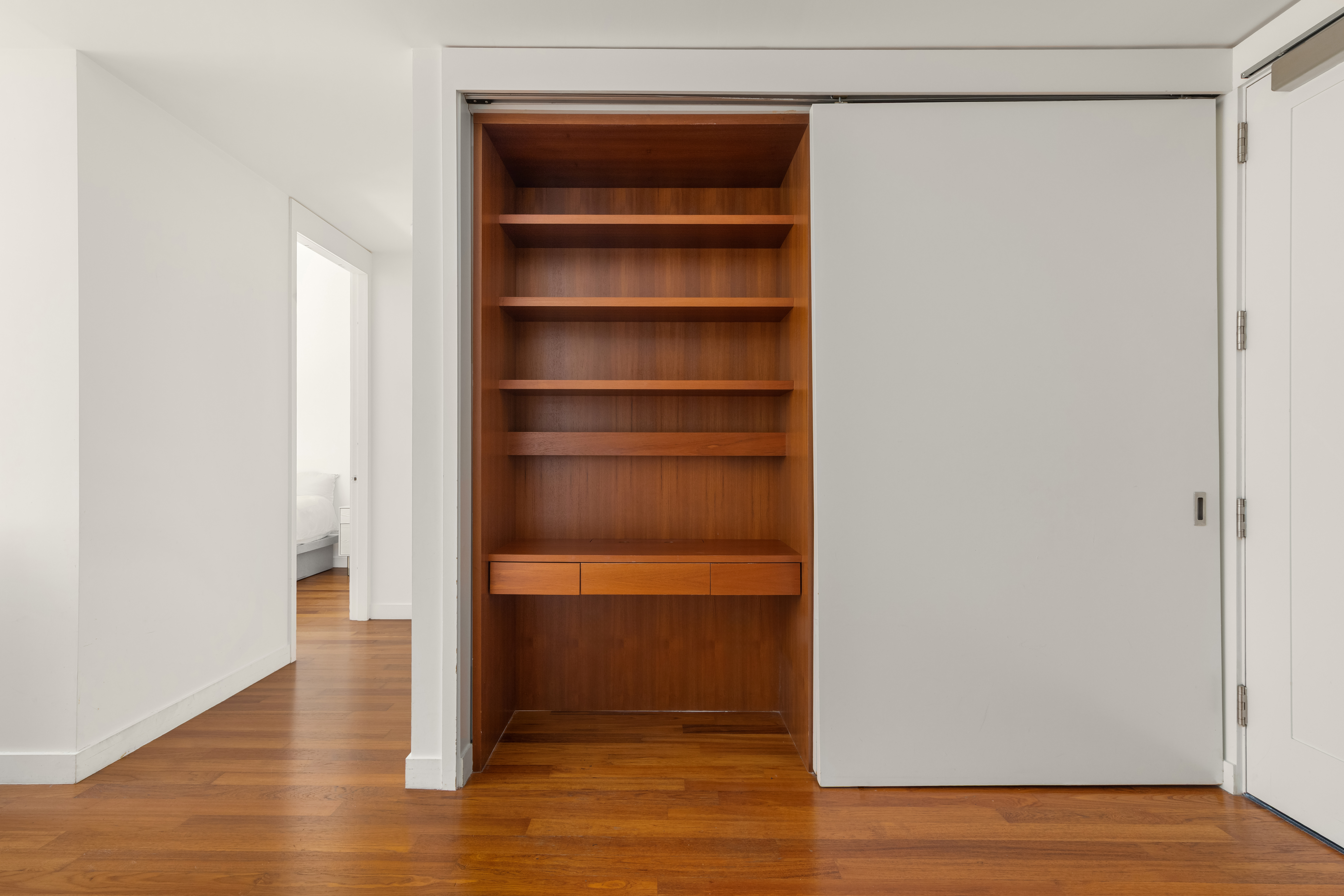 15 William Street, Unit 7B Manhattan, NY 10005 - Photo 8 of 9 a view of walk in closet with empty racks