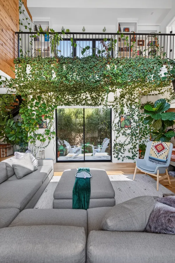 a balcony with street view
