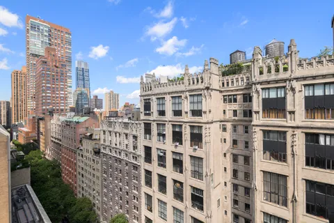 a front view of a multi story building