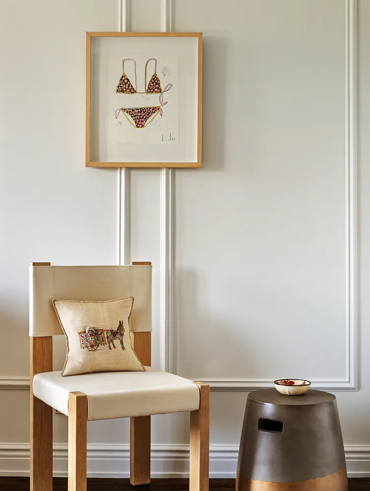 a view of a bedroom with a bed